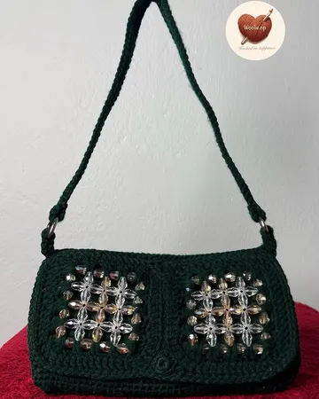 Beaded Crochet Bag detail 1